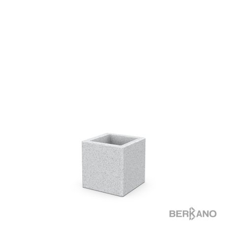 Кашпо Berkano Quarter 25, тип дна: одинарное, размер: 25x25x25см, цвет: White Granite, арт.220_047_25V рис 1