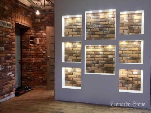 Искусственный камень угловой Leonardo Stone Лион 490 коричневый рис 2