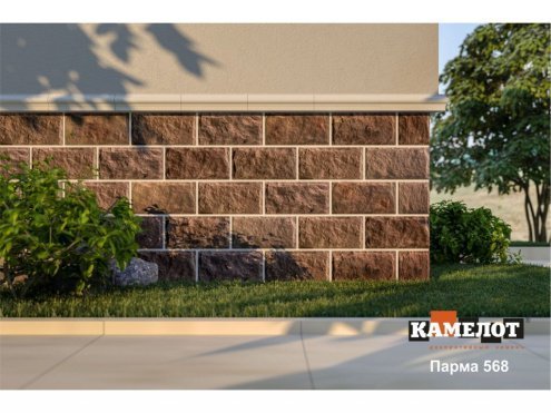 Искусственный камень плоский Камелот Парма 568 коричневый рис 2