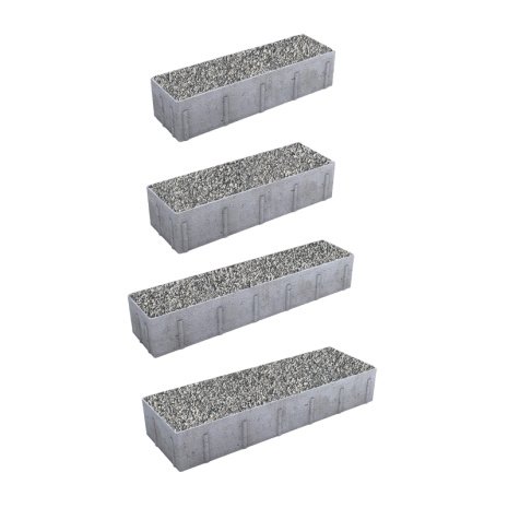 Тротуарная плитка Выбор Паркет Гранит + серый с черным частичный прокрас 360/480х110/160х80 мм рис 2