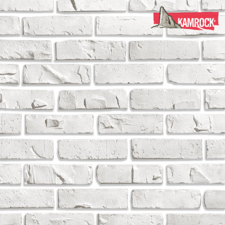 Искусственный камень угловой Kamrock Клинкерный кирпич 34022 белый рис 1