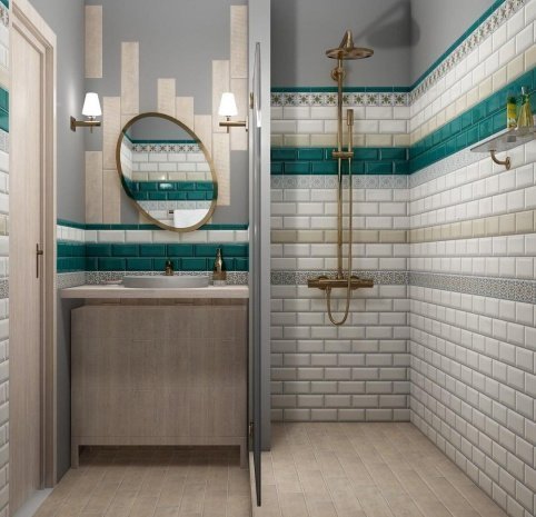 Керамическая плитка Kerama Marazzi Клемансо зеленый глянцевая 150х30х16мм бордюр Багет BLD035 рис 3