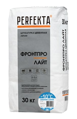 Штукатурка цементная легкая Perfekta Фронтпро Лайт Зимняя Серия 30 кг рис 1