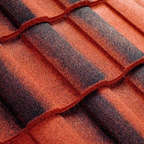 Композитная черепица гонт Metrotile MetroRoman красно-черный с посыпкой 1280х410 мм рис 1
