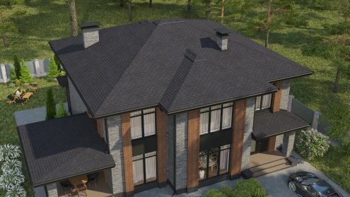 Гибкая битумная черепица гонт Tegola Business Unica Piemonte nero 362 1000х337 мм рис 3