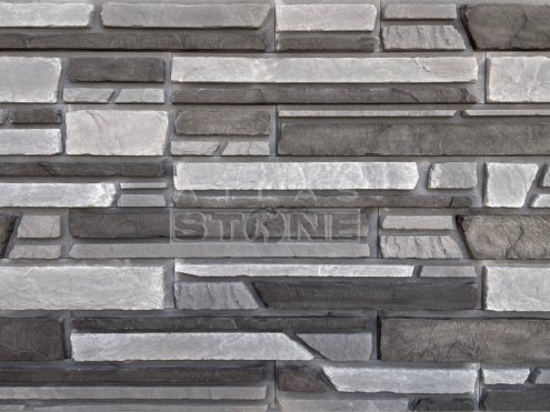 Искусственный камень плоский Atlas Stone Горный пласт 028 серый рис 1