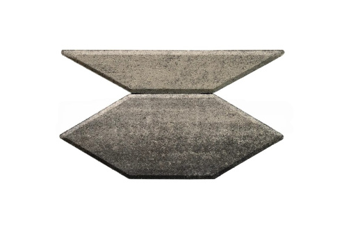 Тротуарная плитка Braer Premium Карат Color Mix ночь частичный прокрас 150/410х75/150х80 мм рис 1