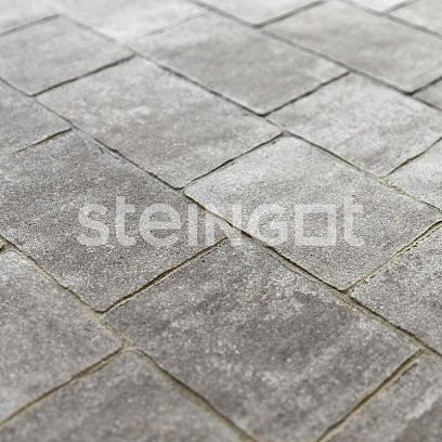 Тротуарная плитка Steingot Премиум Старый город штайн сильвер частичный прокрас 240/200/160х160х60 мм рис 1