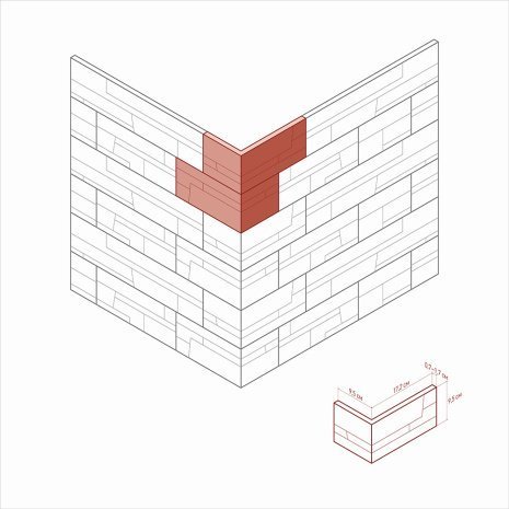 Искусственный камень угловой White Hills Хайлэнд 290-15 бежевый рис 2