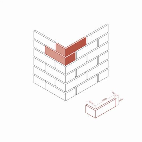 Искусственный камень угловой White Hills Линц Брик 369-45 красный рис 2