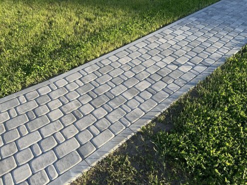 Тротуарная плитка Выбор Листопад гладкий Классико антрацит частичный прокрас 172/115х115х40 мм рис 2