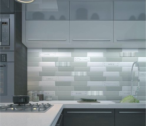 Керамическая плитка Kerama Marazzi Аккорд серо-зеленый глянцевая 285х85х8мм декор HGD/A268/9010 рис 3