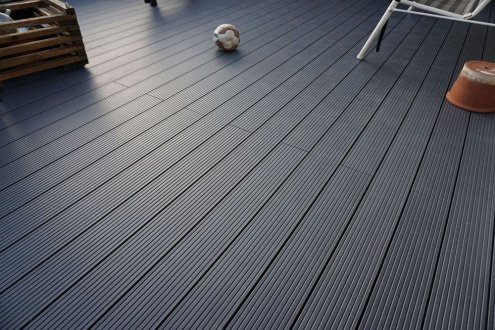 Террасная доска Terradeck Velvet, односторонний профиль, шлифованная, размер: 152*28*3000мм, цвет: черный рис 2