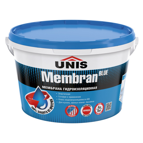 Гидроизоляция Unis Blue Membran 4 кг рис 1