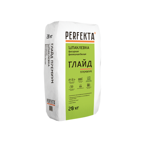 Шпатлевка Perfekta Глайд Премиум, цвет: белый (мешок 20кг) рис 1