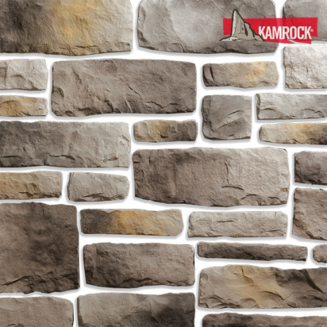 Искусственный камень угловой Kamrock Грубый скол 04012 серый рис 1