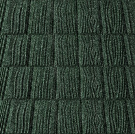 Композитная черепица гонт Metrotile iShake темно-зеленый с посыпкой 1340х430 мм рис 1