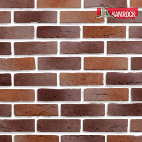 Искусственный камень ложковый Kamrock Старый кирпич 32570 красный рис 1