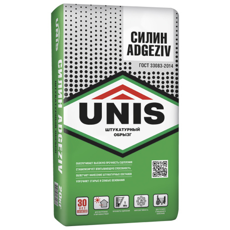 Штукатурный обрызг Unis Силин Adgeziv 20 кг рис 1