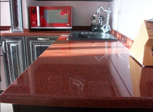 Натуральный камень гранит полированный imperial red new 600х300х18 мм рис 2