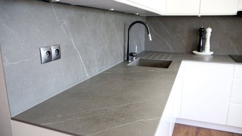 Керамогранит Laminam Russia I Naturali Marmi Pietra Grey lucidato 3000х1000х5,6 мм рядовая плитка LAMFF00572_IT рис 3