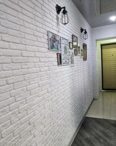Искусственный камень плоский White Hills Бергамо брик 370-00 белый рис 2