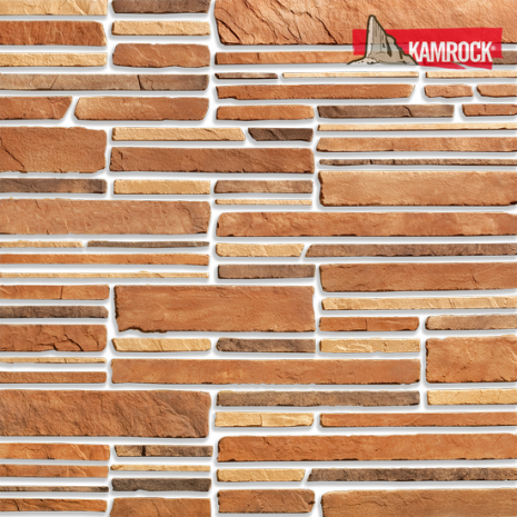 Искусственный камень плоский Kamrock Горное шале 53340 оранжевый рис 1