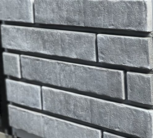 Искусственный камень плоский Atlas Stone Клинкер широкий 024 серый рис 4