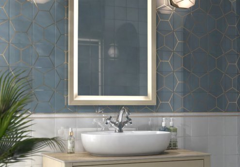 Керамическая плитка Kerama Marazzi Витраж голубой глянцевая 150х150х6,9мм декор OP/E181/17067 рис 3