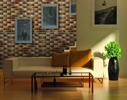 Искусственный камень плоский White Hills Дерри Брик 388-40 коричневый рис 4