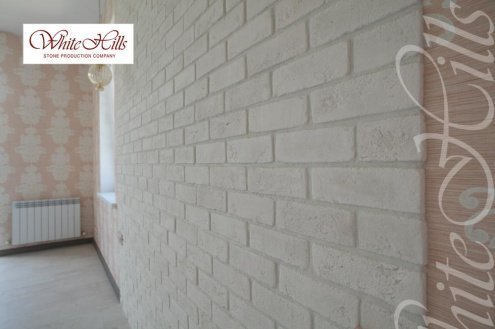 Искусственный камень плоский White Hills Кельн Брик 320-00 белый рис 16