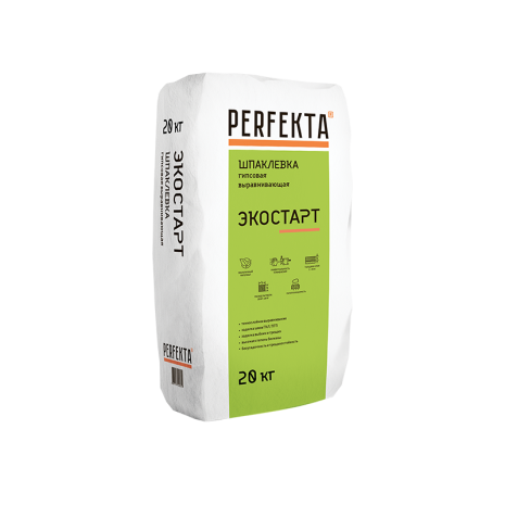 Шпатлевка Perfekta Экостарт, цвет: белый (мешок 20кг) рис 1