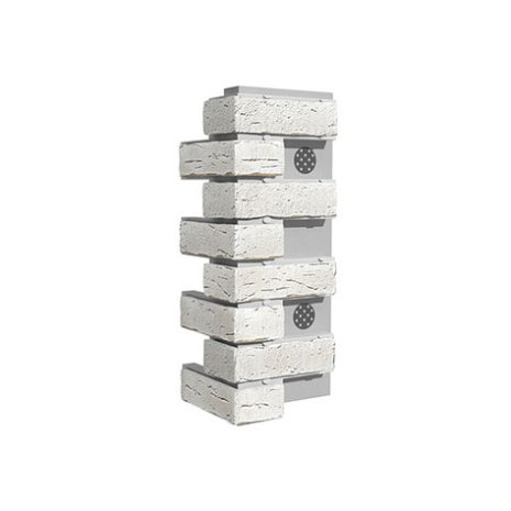 Фасадная термопанель угловая White Hills Сити Брик 230/350х645х72 мм Y375-05/60-1 белый рис 1