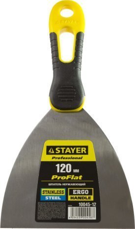 Шпатель STAYER PROFESSIONAL нержавеющее профилированное полотно, 2к ручка, 120 мм арт.10045-12 рис 2