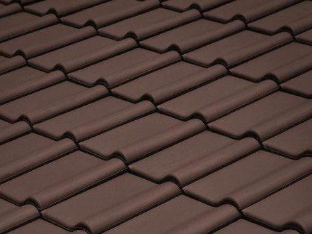 Керамическая черепица рядовая Koramic Alegra 9 dark brown  ангоб 477х310 мм рис 1