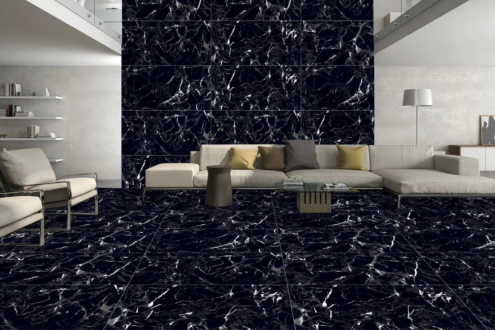 Керамогранит Avroria Ceramica Ella Black High суперполированная 1200х600х10 мм рядовая плитка AM22-17 рис 2