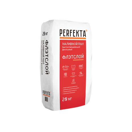 Стяжка пола Perfekta Флэтслой МН, цвет: серый (мешок 20кг) рис 1