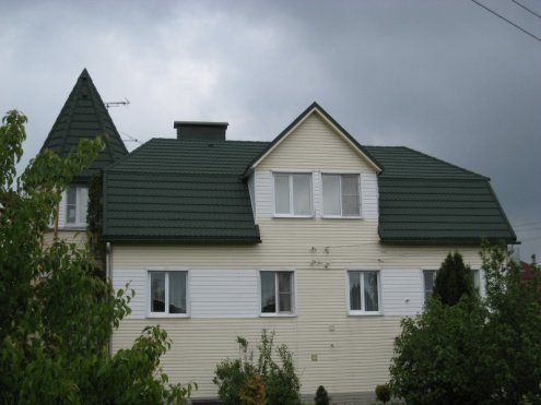 Композитная черепица гонт Metrotile MetroBond зеленый с посыпкой 1330х410 мм рис 2