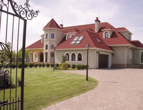 Композитная черепица гонт Gerard Milano spanish red с посыпкой 1335х410 мм рис 3