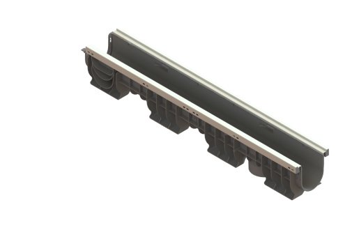 Лоток водоотводный пластиковый PolyMax Basic ЛВ-10.16.15-ПП усиленный, размер: 1000х160х157мм, Standartpark, арт.8007-М рис 1