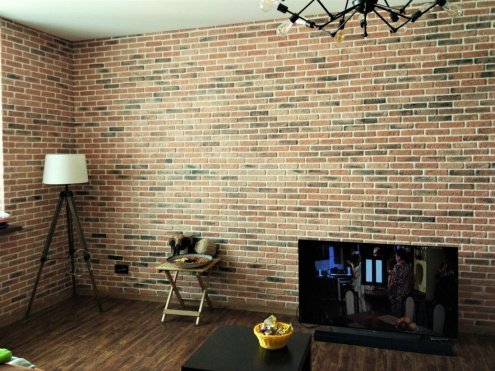 Искусственный камень плоский White Hills Дерри Брик 389-40 коричневый рис 3