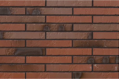 Клинкерная плитка ABC-Klinkergruppe Longformat 104399 teuto rot-bunt kohlebrand schieferstruktur 365х52х10 мм плоский элемент рис 1