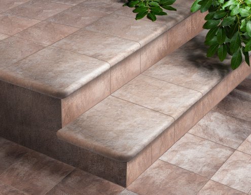 Клинкерная плитка Gres de Aragon Duero цвет: Peldano Urbion, поверхность: antislip размер: 330х293х14мм, ступень фронтальная 23283 рис 3