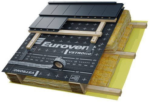 Супердиффузионная мембрана Eurovent V Strong 200 г/м2 50х1,5 м антрацит/антрацит рис 3