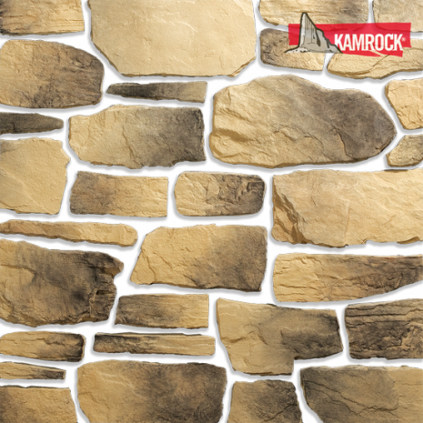 Искусственный камень плоский Kamrock Альпийская деревня 08740 бежевый рис 1