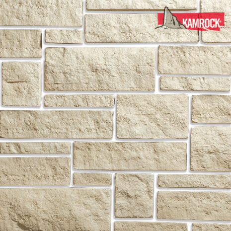 Искусственный камень плоский Kamrock Выветренный туф 03030 бежевый рис 1