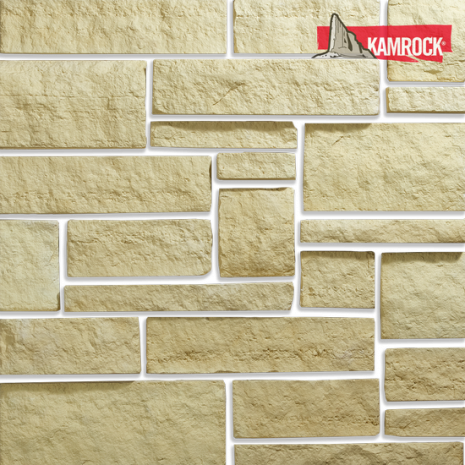 Искусственный камень плоский Kamrock Выветренный туф 03050 бежевый рис 1