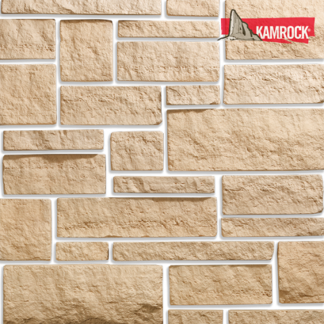 Искусственный камень угловой Kamrock Выветренный туф 03082 бежевый рис 1
