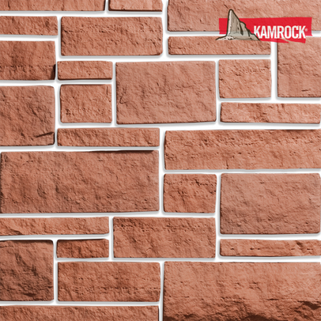 Искусственный камень угловой Kamrock Выветренный туф 03092 красный рис 1