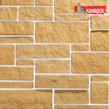 Искусственный камень угловой Kamrock Выветренный туф 03152 желтый рис 1